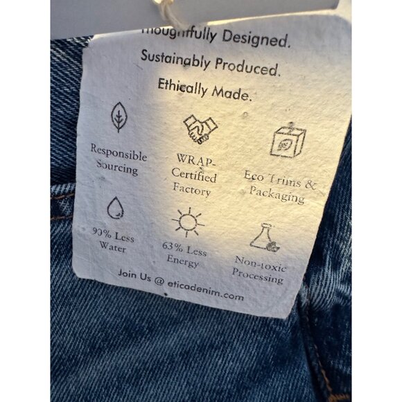 Etica Josie High Rise Cropped Jeans Size 32 Canyon NWT $126 Button Fly - Picture 6 of 13